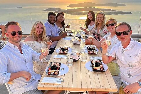 Santorini Wine Adventure with 12 Wine Tastings, Tapas and Sunset 
